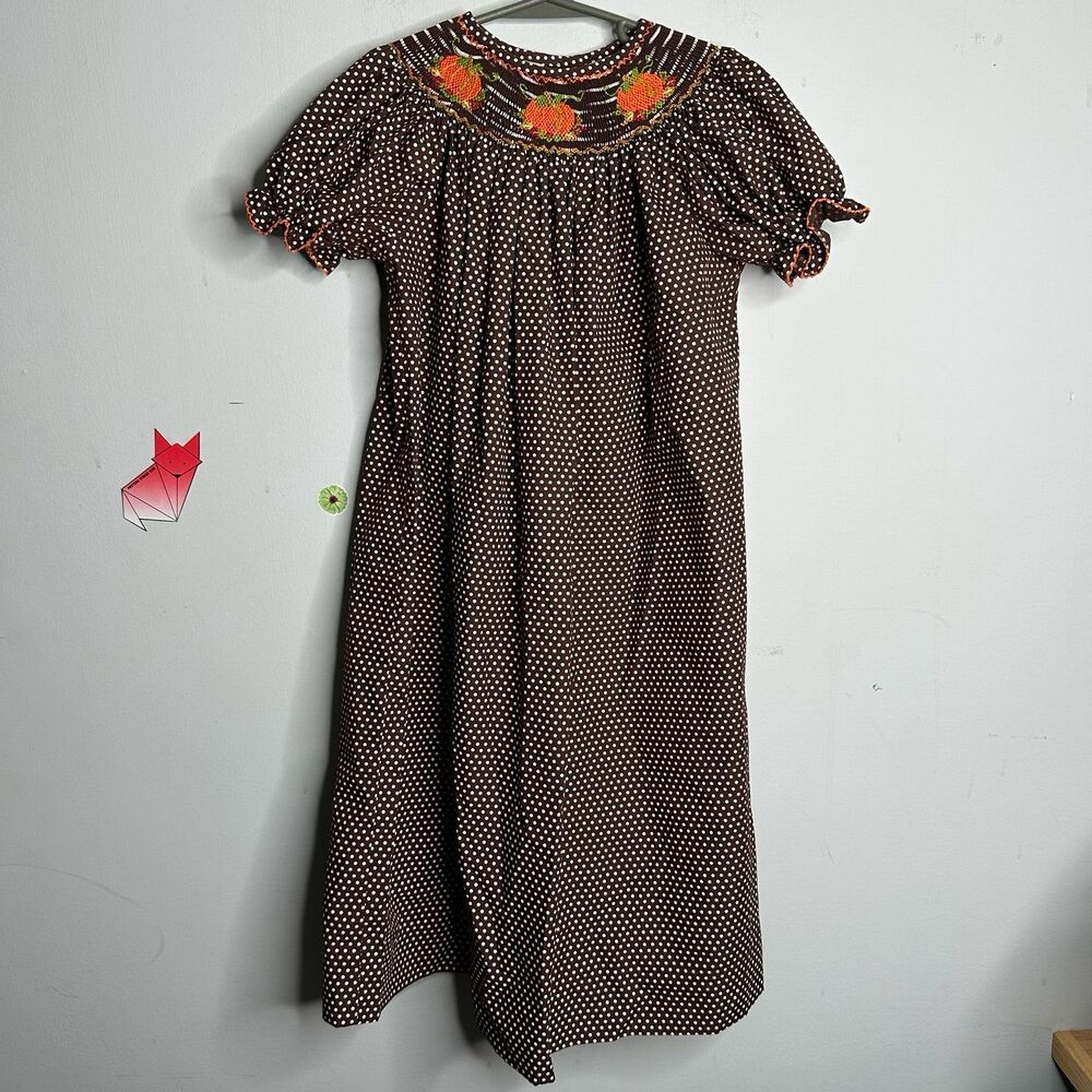 Be Mine Autumn Pumpkins Halloween Thanksgiving Dress - Girls Size 6X